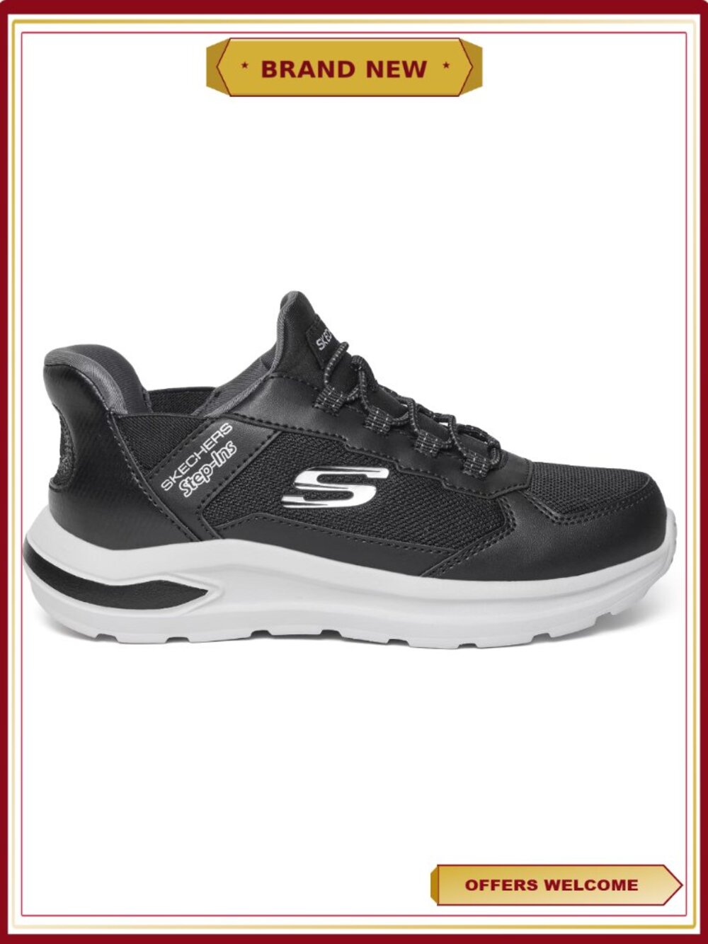 Boys Hands Free Step-Ins Slip-On Sneakers with Memory Foam, Mesh & Synthetic